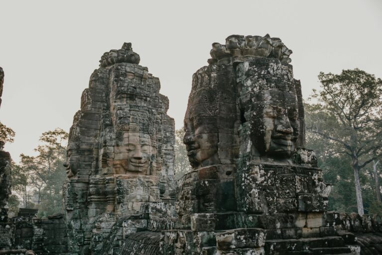 Explore the ancient stone carvings of Bayon Temple in Siem Reap, Cambodia.